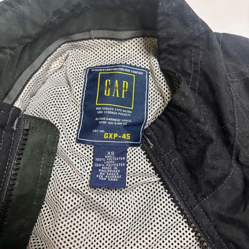 Vintage Y2K Gap GXP-45 Air Service Fisher Tactical Utility Vest Mens Black 2000